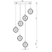 Retro Glow Bridget Iron &amp; Crystal LED 6 Light Pendant