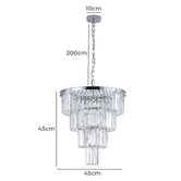 Retro Glow Bonfield Crystal Tiered 6 Light Chandelier