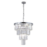 Retro Glow Bonfield Crystal Tiered 6 Light Chandelier