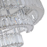Retro Glow Brio Iron &amp; Crystal LED Round Flush Mount Ceiling Light