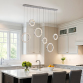 Retro Glow Jonah Iron &amp; Crystal LED 6 Light Pendant