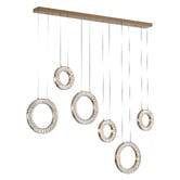 Retro Glow Jonah Iron &amp; Crystal LED 6 Light Pendant