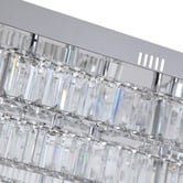 Retro Glow Brio Iron &amp; Crystal Square LED Flush Mount Ceiling Light