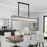 Retro Glow Maxon Iron &amp; Crystal 10 Light Pendant