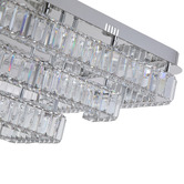 Retro Glow Brio Iron &amp; Crystal Square LED Flush Mount Ceiling Light
