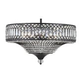 Retro Glow Quade Iron &amp; Crystal Semi Flush Mount Ceiling Light