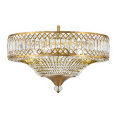 Retro Glow Quade Iron &amp; Crystal Semi Flush Mount Ceiling Light