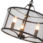 Retro Glow Vance Iron &amp; Glass 3 Light Pendant