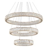 Retro Glow Wesar Iron &amp; Crystal LED 3 Light Pendant