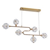 Retro Glow Kiron Iron &amp; Crystal LED 6 Light Pendant