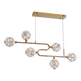 Retro Glow Kiron Iron &amp; Crystal LED 6 Light Pendant