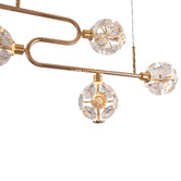 Retro Glow Kiron Iron &amp; Crystal LED 6 Light Pendant