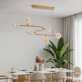 Retro Glow Kiron Iron &amp; Crystal LED 6 Light Pendant