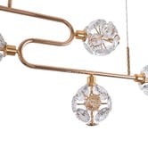 Retro Glow Kiron Iron &amp; Crystal LED 6 Light Pendant