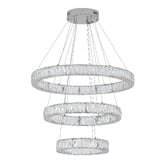 Retro Glow Wesar Iron &amp; Crystal LED 3 Light Pendant