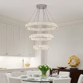 Retro Glow Wesar Iron &amp; Crystal LED 3 Light Pendant