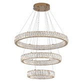 Retro Glow Wesar Iron &amp; Crystal LED 3 Light Pendant