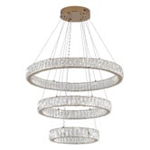 Retro Glow Wesar Iron &amp; Crystal LED 3 Light Pendant