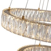 Retro Glow Wesar Iron &amp; Crystal LED 3 Light Pendant