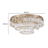 Retro Glow Brio Iron &amp; Crystal LED Round Flush Mount Ceiling Light