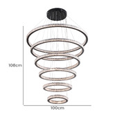 Retro Glow Zedon Iron &amp; Acrylic LED 6 Light Pendant