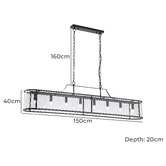 Retro Glow Vance Iron &amp; Glass 8 Light Pendant