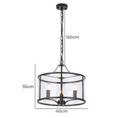 Retro Glow Vance Iron &amp; Glass 3 Light Pendant