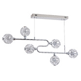 Retro Glow Kiron Iron &amp; Crystal LED 6 Light Pendant