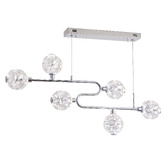 Retro Glow Kiron Iron &amp; Crystal LED 6 Light Pendant