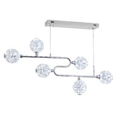 Retro Glow Kiron Iron &amp; Crystal LED 6 Light Pendant