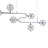 Retro Glow Kiron Iron &amp; Crystal LED 6 Light Pendant