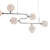 Retro Glow Kiron Iron &amp; Crystal LED 6 Light Pendant