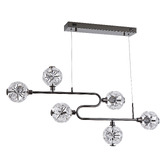 Retro Glow Kiron Iron &amp; Crystal LED 6 Light Pendant