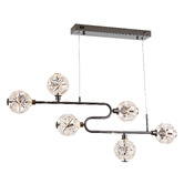 Retro Glow Kiron Iron &amp; Crystal LED 6 Light Pendant