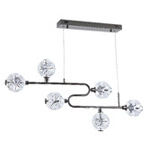 Retro Glow Kiron Iron &amp; Crystal LED 6 Light Pendant