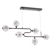 Retro Glow Kiron Iron &amp; Crystal LED 6 Light Pendant