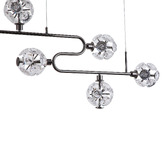 Retro Glow Kiron Iron &amp; Crystal LED 6 Light Pendant