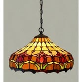 Forest Tiffany Tulip Leadlight 2 Light Pendant