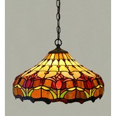 Forest Tiffany Two Light Tulip Ceiling Light