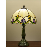 Forest Tiffany 48cm Tiffany Bell-Shaped Flower Style Stained Glass Table Lamp