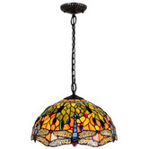 Forest Tiffany Tiffany Dragonfly 2 Light Pendant Light | Temple & Webster