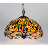 Forest Tiffany Tiffany Dragonfly 2 Light Pendant Light