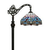 Forest Tiffany Blue Dragonfly Tiffany-Style Floor Lamp