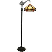Forest Tiffany Hexagonal Tiffany-Style Floor Lamp
