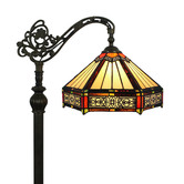 Forest Tiffany Hexagonal Tiffany-Style Floor Lamp