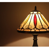 Forest Tiffany 50cm Tiffany Leaf Table Lamp in Zinc Alloy