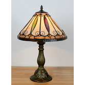 Forest Tiffany 50cm Tiffany Leaf Table Lamp in Zinc Alloy