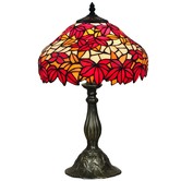 Forest Tiffany Poinsettia Leadlight Tiffany Table Lamp