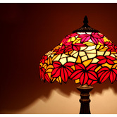 Forest Tiffany Poinsettia Leadlight Tiffany Table Lamp