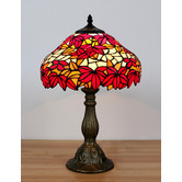 Forest Tiffany Poinsettia Leadlight Tiffany Table Lamp